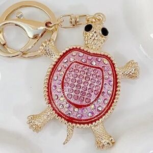 Rhinestone Turtle Purse Charm